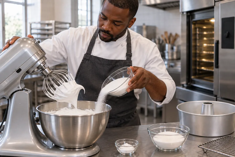 Angel food cake: whip.