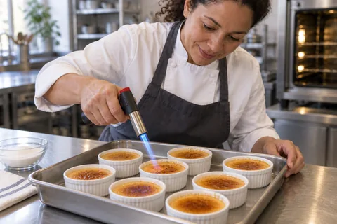 Crème brûlée: caramelise.