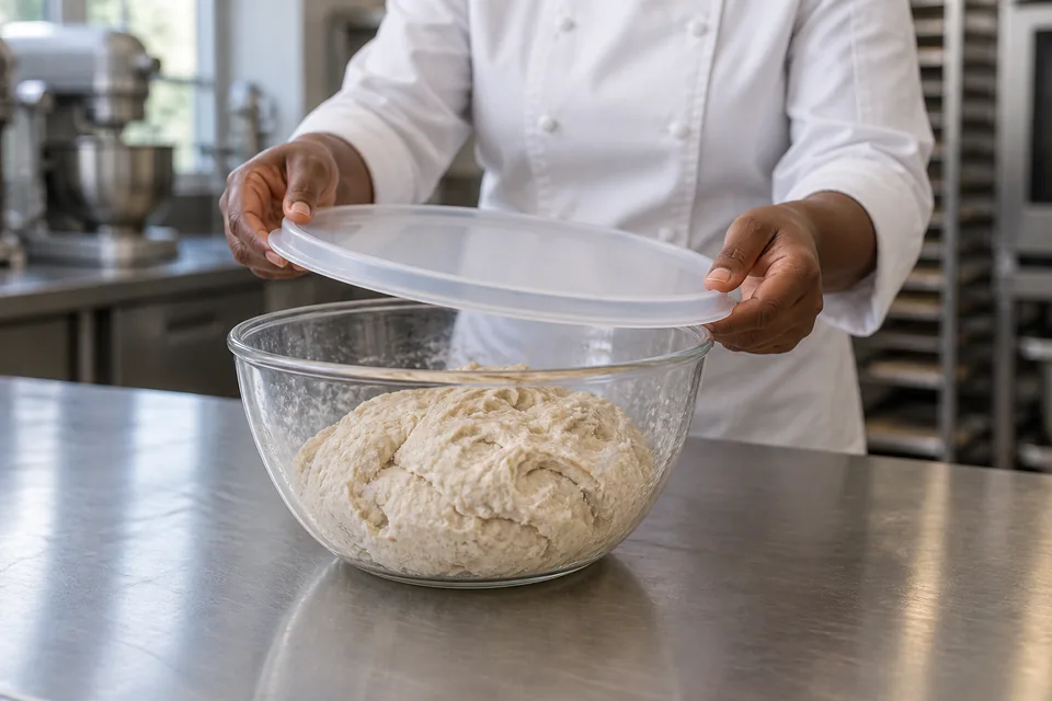 Cover the rough flour-and-water mixture and allow it to rest.